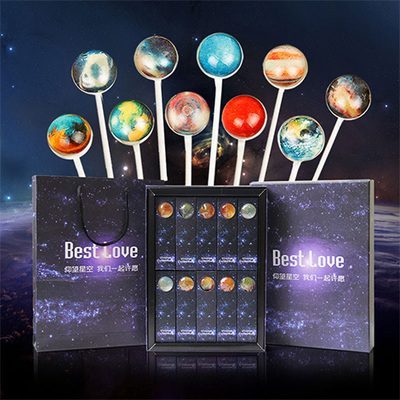 圣诞节星空星球手工棒棒糖糖果